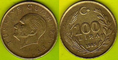Turcja 100 Lira 1989 r.