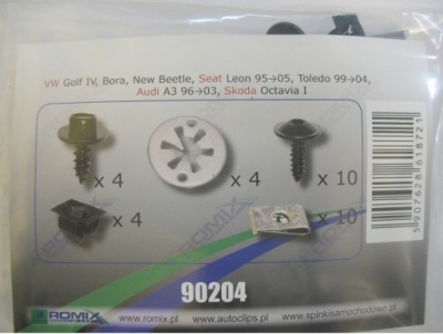 Клипсы защита двигателя octavia golf iv audi a3 seat фото №1