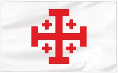 Flaga Krzyż Jerozolimski 300x150cm - flagi qw