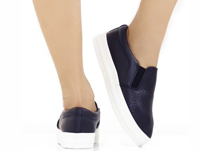 SLIP ON Granatowe tenisówki TRAMPKI T-38 r. 38