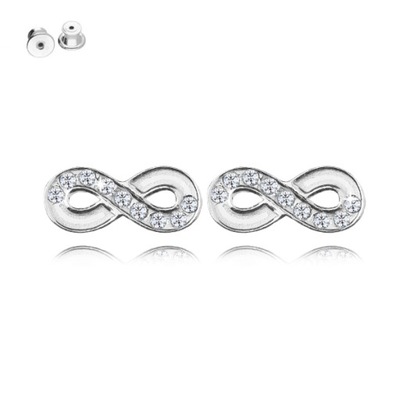 Srebrne kolczyki nieskończoność i Swarovski