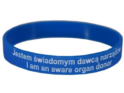 BRANSOLETKA OPASKA JESTEM ŚWIADOMYM DAWCĄ NARZĄDÓW