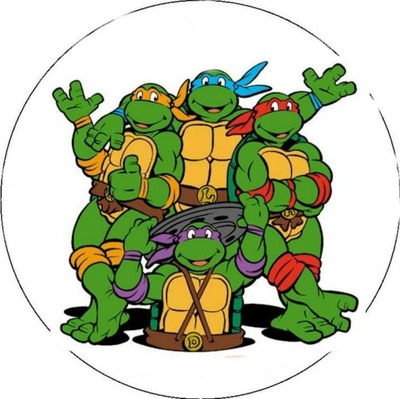 id_7301 OPŁATEK WAFLOWY NA TORT WAFEL TURTLES WOJOWNICZE ŻÓŁWIE NINJA ŻÓŁW