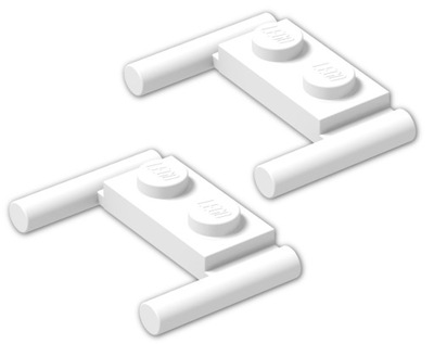 00364N LEGO 3839b 383901 - płytka 1x2 - biały - 2szt