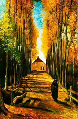 van Gogh - Avenue of Poplars, OBRAZ NA PŁÓTNIE