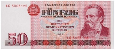 Niemcy - DDR - BANKNOT - 50 Marek 1971 - ENGELS