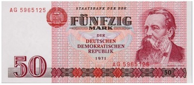 Niemcy - DDR - BANKNOT - 50 Marek 1971 - ENGELS