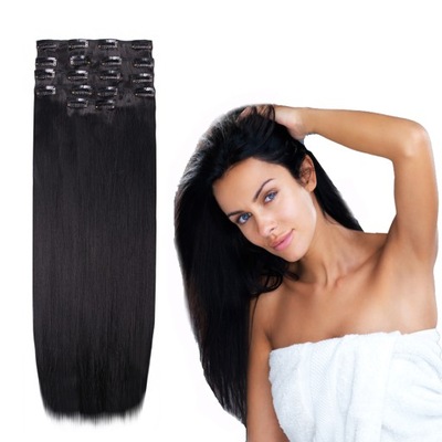 Doczepiane włosy Clip In zestaw 8 TRESEK 150g 47cm