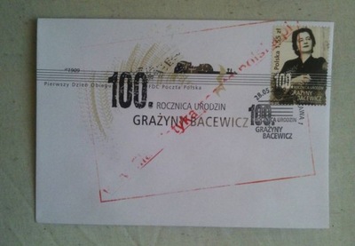 KOPERTA FDC 100 rocznica urodzin GRAŻYNY BACEWICZ