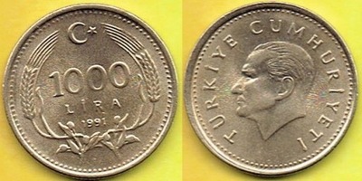 TURCJA 1000 Lira 1991 r.