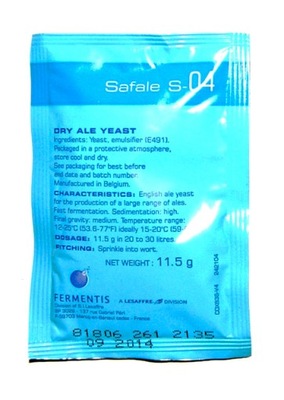 Drożdże Safale S-04 górnej fermentacji piwo