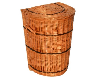 DUŻY WIKLINOWY KOSZ NA BIELIZNĘ XXL kosz zamykany