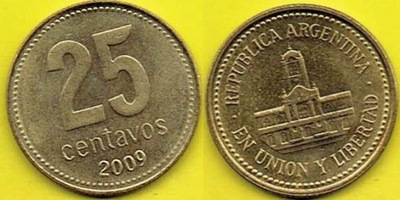 Argentyna - 25 Centavos 2009 r.
