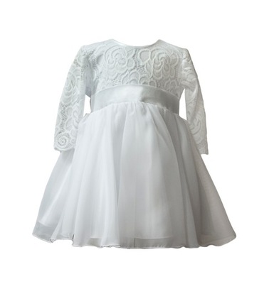 Sukienka biała koronka wesele chrzest wizytowa 68