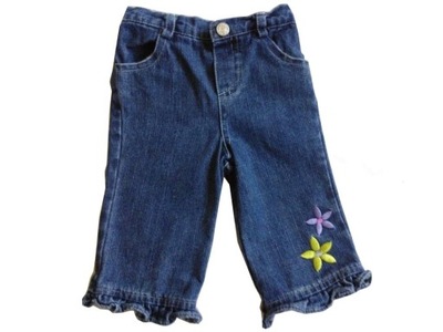 Spodnie jeans jeansy ozdobne haft 3-6m 68