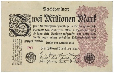 Niemcy - BANKNOT - 2 Miliony Marek 1923