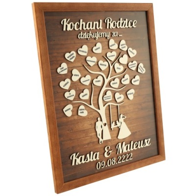 PODZIĘKOWANIE DLA RODZICÓW 3D ŚLUB OBRAZ RAMA