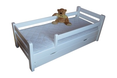 Łóżko dla dzieci dziecięce 180x80 z barierką szufl