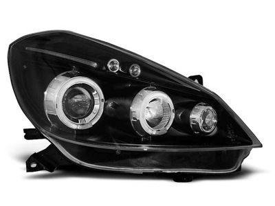 LAMPS FRONT RENAULT CLIO 3 05-09 LED BLACK RINGS - milautoparts-fr.ukrlive.com