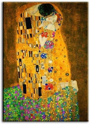 OBRAZ Gustav Klimt Pocałunek 50x70 cm REPRODUKCJA na płótnie na prezent