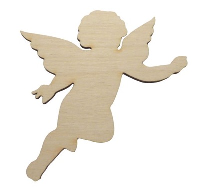 ANIOŁEK ZE SKLEJKI drewniany ANIOŁ 10cmX10cm