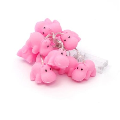 Lampka dekoracyjna COTTON BALLS różowe hipopotamy