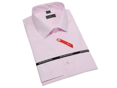 KOSZULA RÓŻOWA GŁADKA 41/42 176-182 SLIM FIT