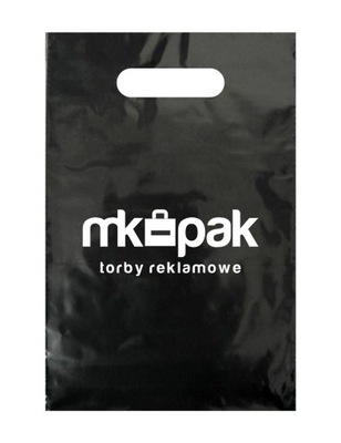 Reklamówki Torby CZARNE z Nadrukiem 20X30 100 szt
