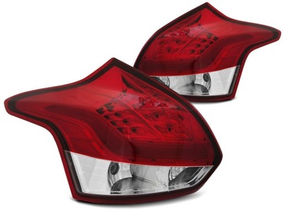 Lampy tył FORD FOCUS 3 11-14 RED WHITE LED diodowe