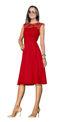 CAMILL 309 czerwona sukienka na wesele 24H r.40