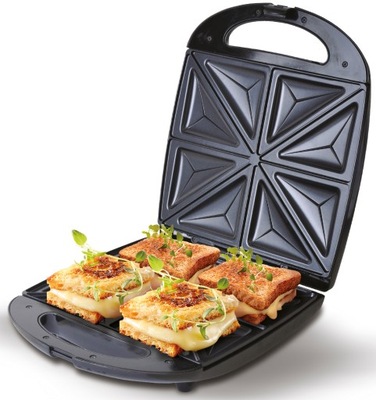 DUŻY XXL TOSTER OPIEKACZ 4 KANAPEK SANDWICH 1100W