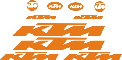 KTM pomarańczowe naklejki na rower