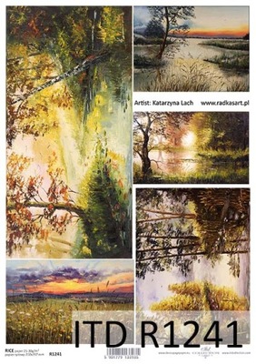 Papier RYŻOWY R1241 z włoskami A4 decoupage