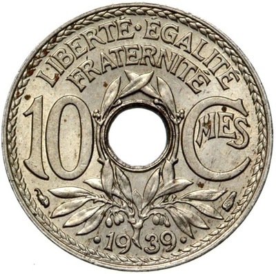 Francja - moneta - 10 Centymów 1939 - MENNICZA UNC