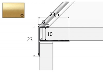 A85 Profil aluminiowy schodowy ZŁOTO 100cm
