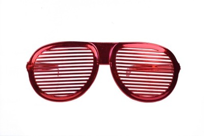Okulary czerwone żaluzje Jumbo Duże Fotobudka !!!