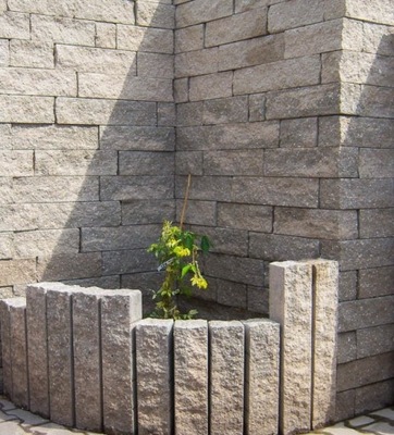 Palisada Łupana Ogrodowa 10x11x40 cm Obrzeże Betonowe