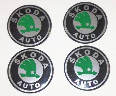 SKODA 60mm NOWE - EMBLEMATY LOGO - KOŁPAKI FELGI