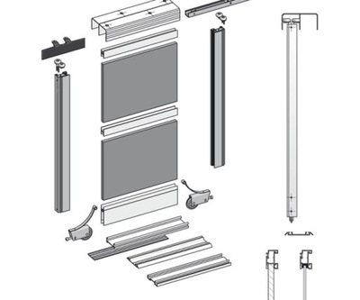 Szafa przesuwna,system szkło/płyta, 3m/3sk DECCO