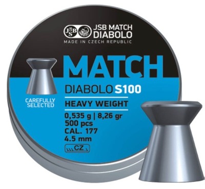 Śrut 4,49mm JSB Blue Match Heavy S100 500szt. 0,535g płaski gładki tarczowy