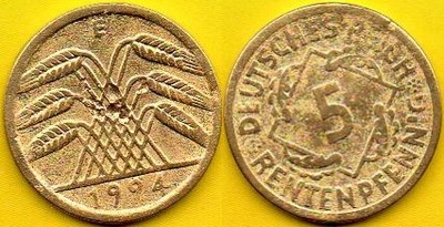 NIEMCY 5 Rentenpfennig 1924 r E
