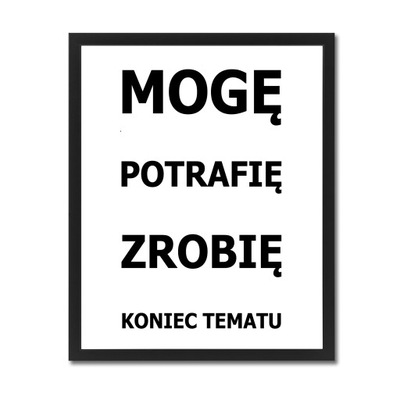 Obraz z napisami plakat w ramce motywacyjny 3XL