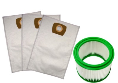 3x TAŠKY SYNTETICKÉ+ UMÝVATEĽNÝ FILTER MAKITA VC 2512 L
