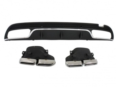 Дифузор бампера mercedes w205 look amg наконечники фото №1