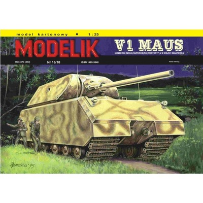 Modelik 16/10 V1 MAUS - niemiecki super czołg 1:25