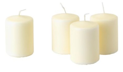IKEA świeca bryłowa HEMSJO naturalna 4szt świeczka