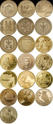 2 zł (2005)-Zestaw wszystkich 19 monet z 2005 roku