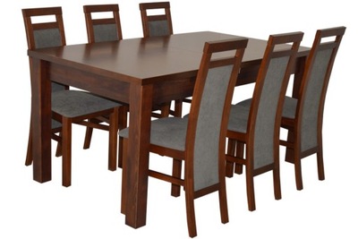 Stół rozkładany i 6 krzeseł SOLIDNY NOWOCZESNY