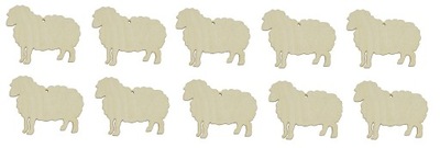 Drewniana owca wielkanoc 3cm 10szt
