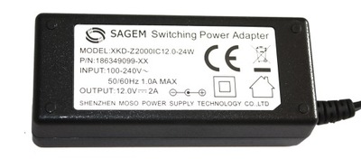 zasilacz 12V 2A 2000mA 24W impulsowy 5.5/2.1 LED Sagem